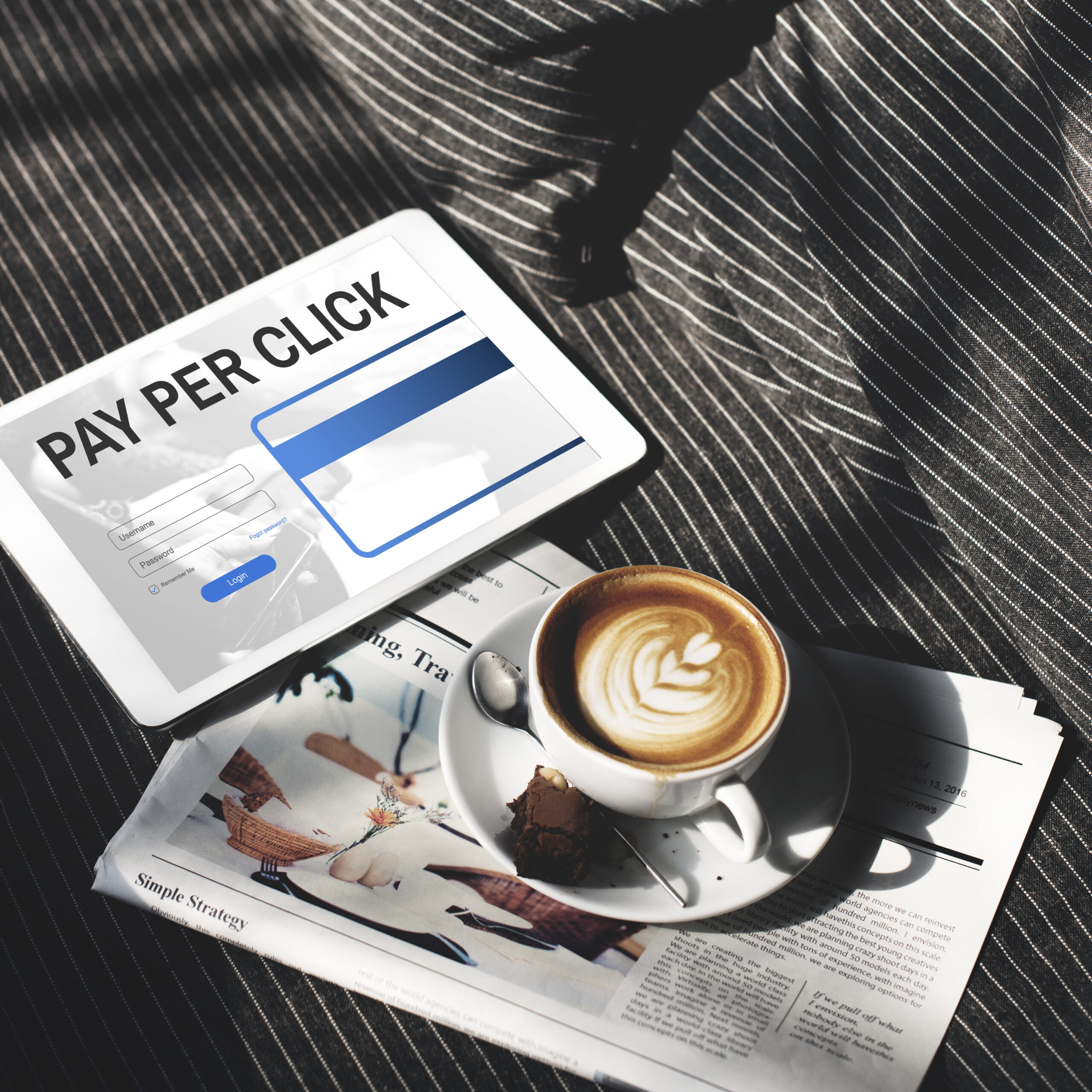 pay per click login website payment graphic concept